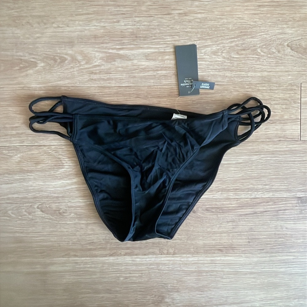 Abercrombie and Fitch Black Strappy Bikini Bottoms Large NWT